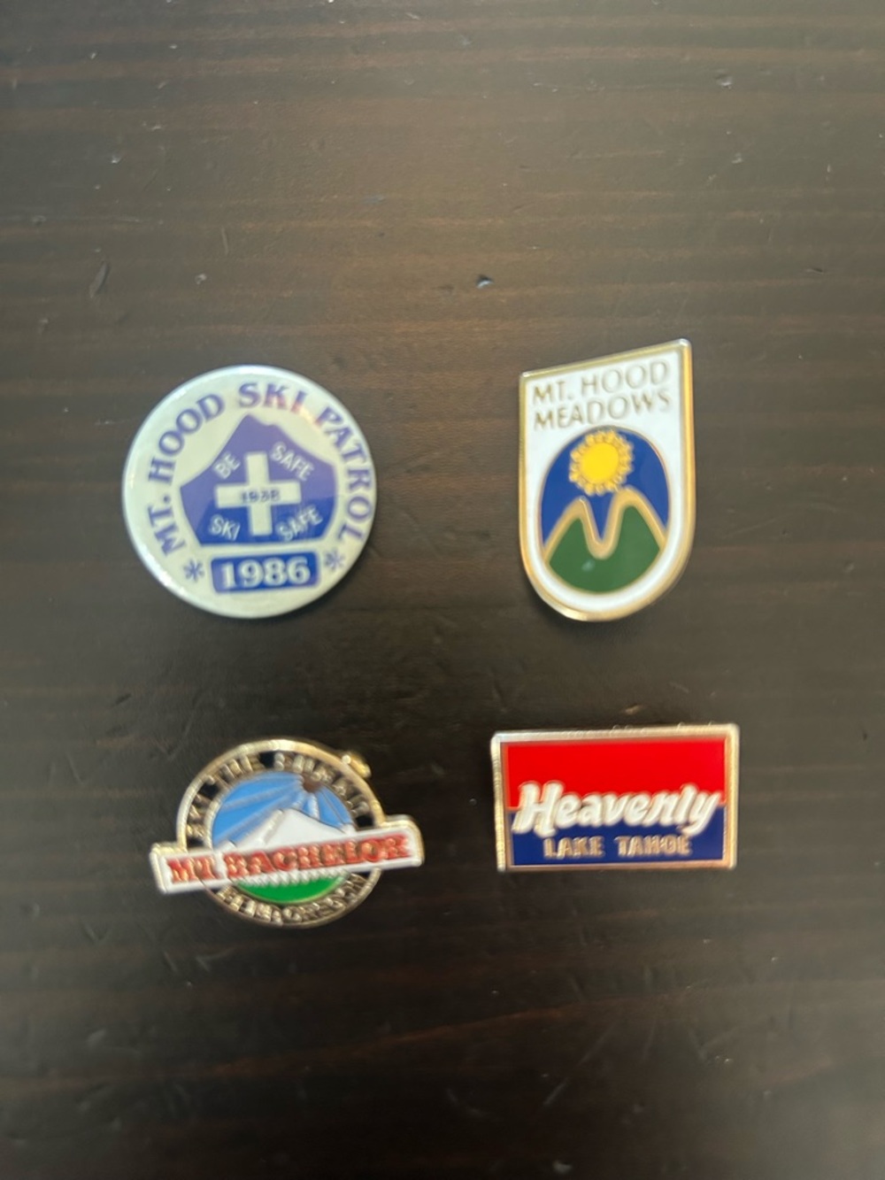 Vintage Ski Pins Oregon Mt. Bachelor Mt. Hood Meadows Heavenly 1986 Ski Patrol